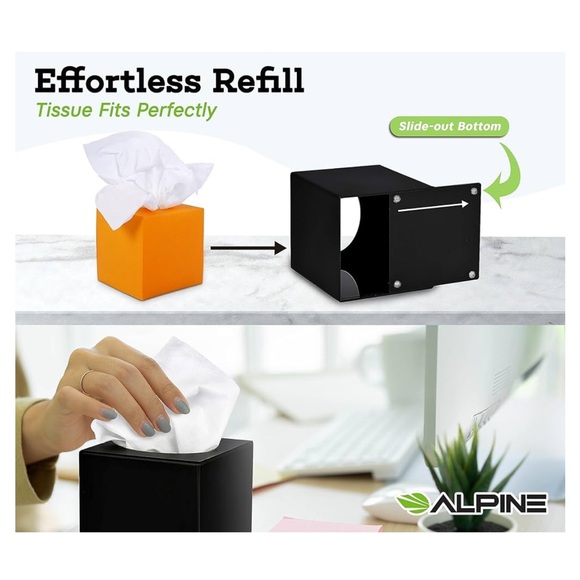 Matte black tissue box cover - Picture 4 of 7